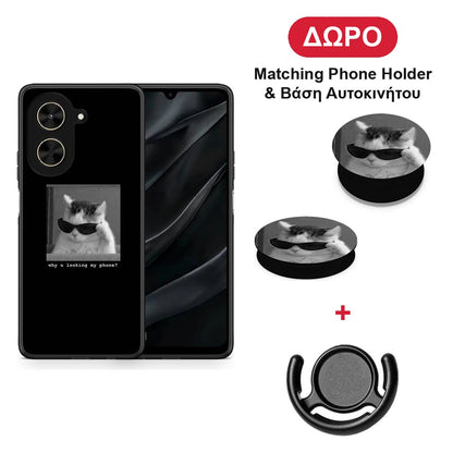 Meme Cat - Xiaomi Poco C71 θήκη + Δώρο Phone Holder & Βάση Αυτοκινήτου
