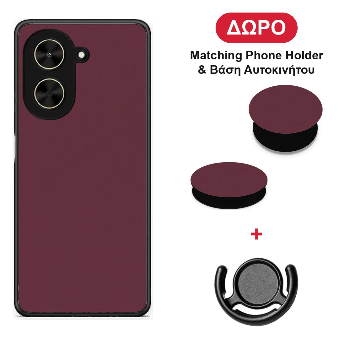 Muted Burgundy - Xiaomi Poco C71 θήκη + Δώρο Phone Holder & Βάση Αυτοκινήτου