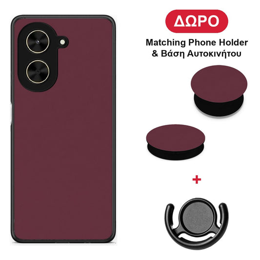 Muted Burgundy - Xiaomi Poco C71 θήκη + Δώρο Phone Holder & Βάση Αυτοκινήτου