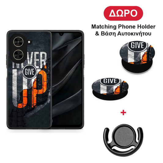 Never Give Up - Xiaomi Poco C71 θήκη + Δώρο Phone Holder & Βάση Αυτοκινήτου