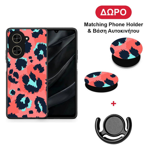 Animal Pink Leopard - Xiaomi Poco C71 θήκη + Δώρο Phone Holder & Βάση Αυτοκινήτου