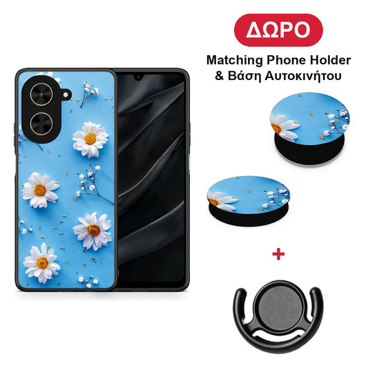 Real Daisies - Xiaomi Poco C71 θήκη + Δώρο Phone Holder & Βάση Αυτοκινήτου