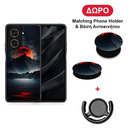 Red Full Moon - Xiaomi Poco C71 θήκη + Δώρο Phone Holder & Βάση Αυτοκινήτου