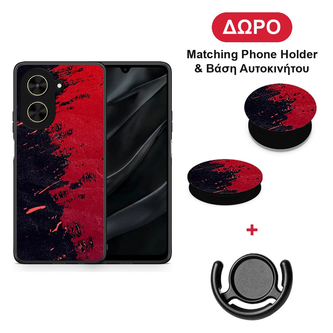 Red Paint - Xiaomi Poco C71 θήκη + Δώρο Phone Holder & Βάση Αυτοκινήτου