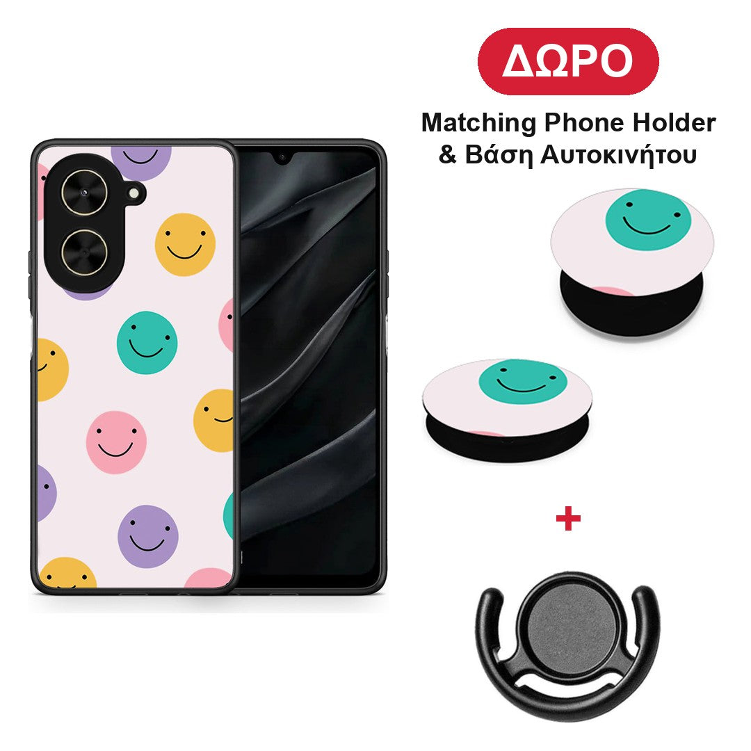 Smiley Faces - Xiaomi Poco C71 θήκη + Δώρο Phone Holder & Βάση Αυτοκινήτου