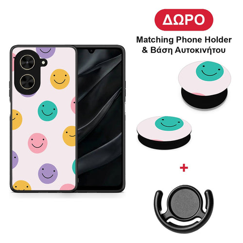 Smiley Faces - Xiaomi Poco C71 θήκη + Δώρο Phone Holder & Βάση Αυτοκινήτου