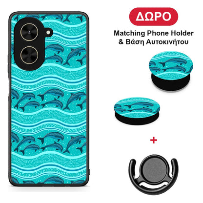 Swimming Dolphins - Xiaomi Poco C71 θήκη + Δώρο Phone Holder & Βάση Αυτοκινήτου