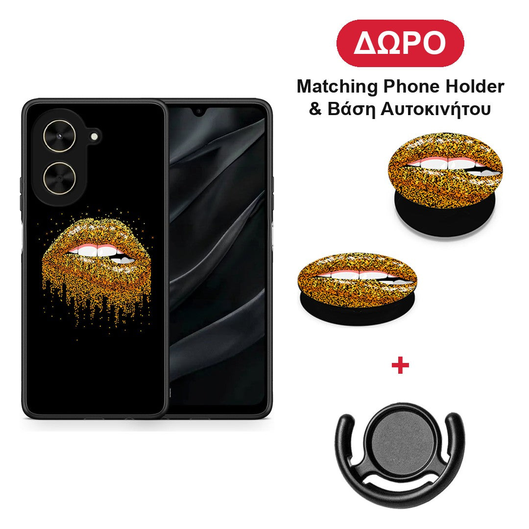 Valentine Golden - Xiaomi Poco C71 θήκη + Δώρο Phone Holder & Βάση Αυτοκινήτου