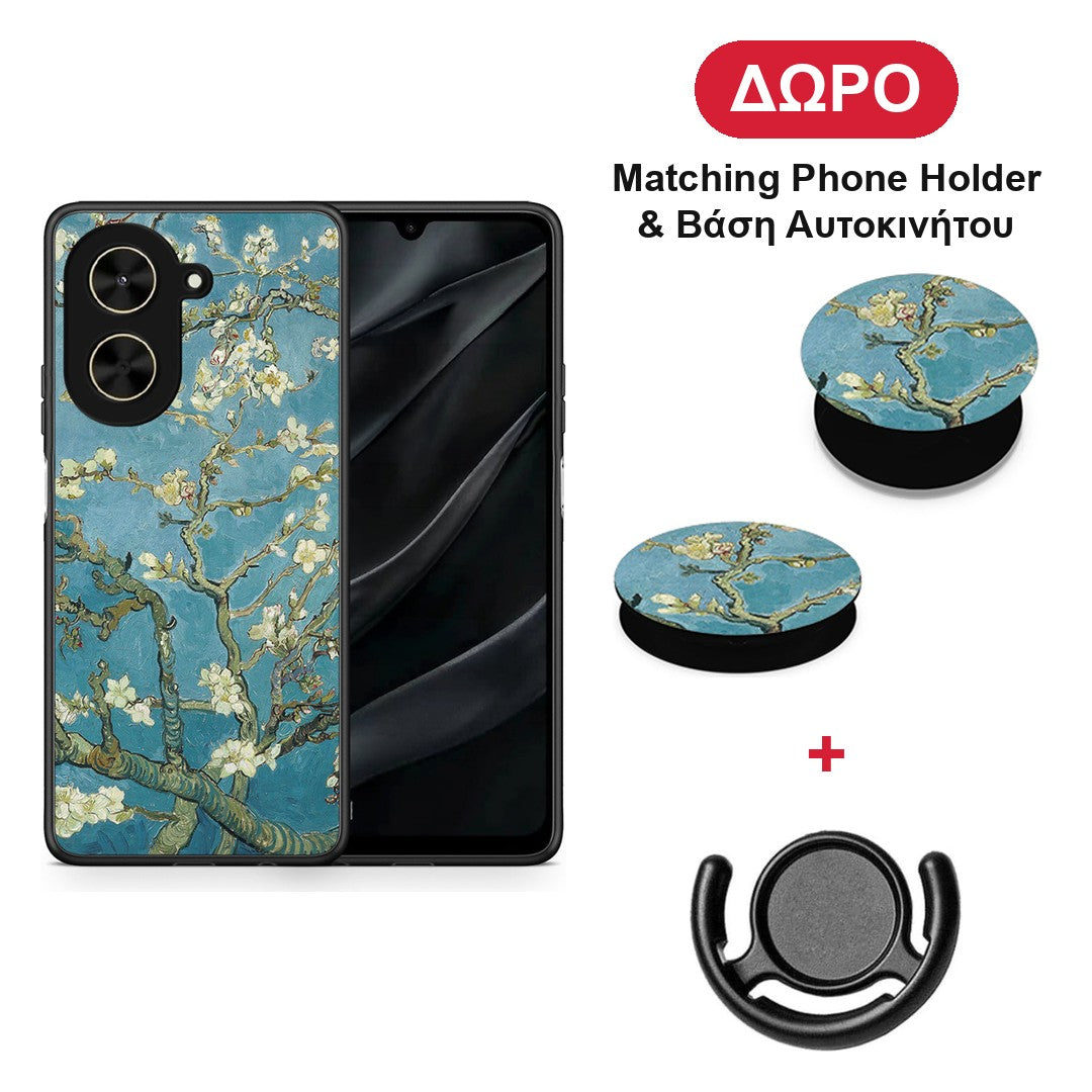 White Blossoms - Xiaomi Poco C71 θήκη + Δώρο Phone Holder & Βάση Αυτοκινήτου