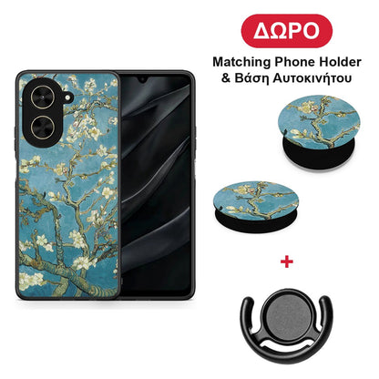 White Blossoms - Xiaomi Poco C71 θήκη + Δώρο Phone Holder & Βάση Αυτοκινήτου