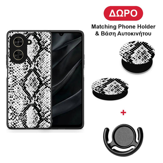 Animal White Snake - Xiaomi Poco C71 θήκη + Δώρο Phone Holder & Βάση Αυτοκινήτου