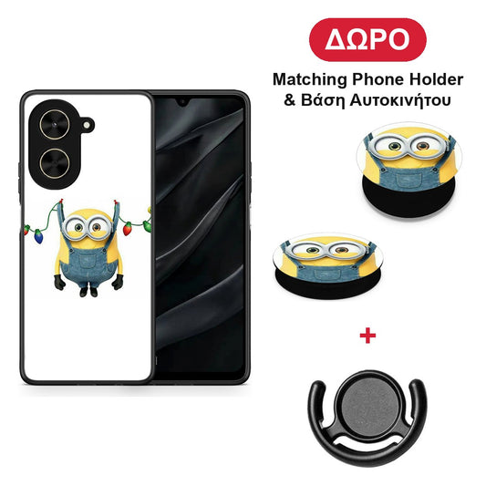 Xmas Minion Lights - Xiaomi Poco C71 θήκη + Δώρο Phone Holder & Βάση Αυτοκινήτου