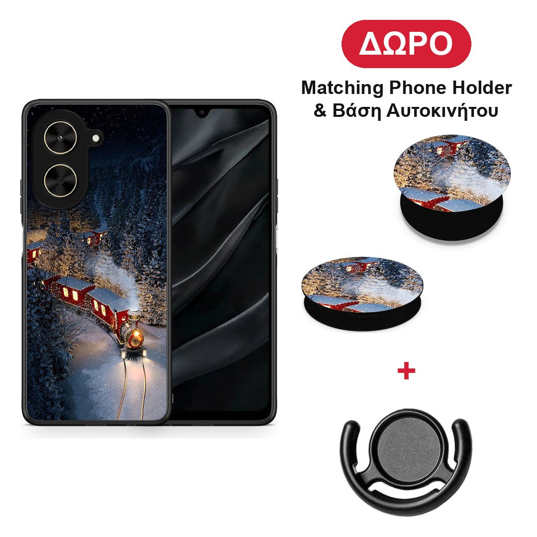 Xmas Train - Xiaomi Poco C71 θήκη + Δώρο Phone Holder & Βάση Αυτοκινήτου