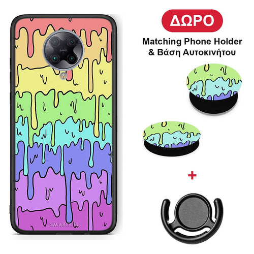 Melting Rainbow - Xiaomi Poco F2 Pro θήκη + Δώρο Phone Holder & Βάση Αυτοκινήτου
