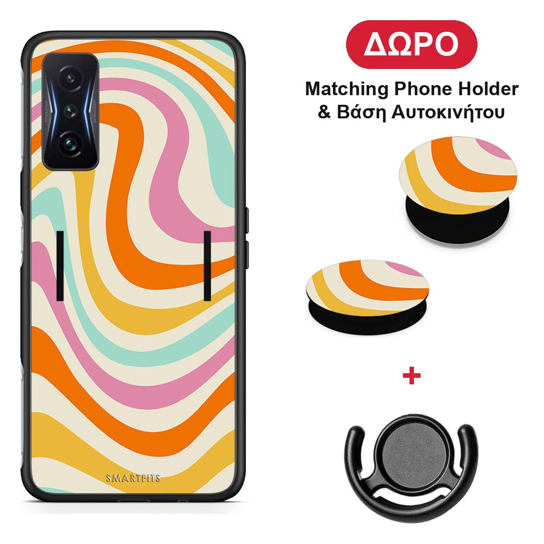 Colourful Waves - Xiaomi Poco F4 GT θήκη + Δώρο Phone Holder & Βάση Αυτοκινήτου