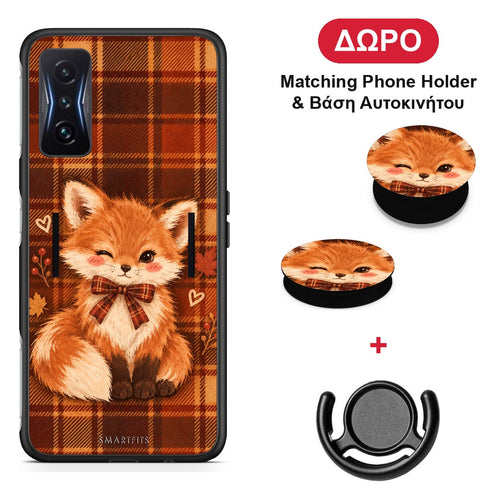 Fox on Autumn Tartan - Xiaomi Poco F4 GT θήκη + Δώρο Phone Holder & Βάση Αυτοκινήτου