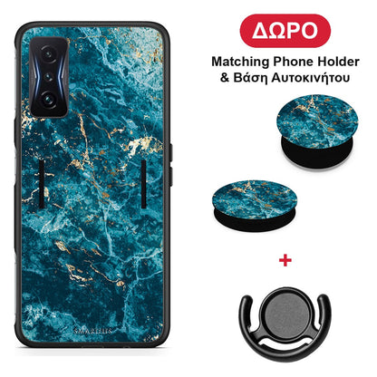 Marble Blue - Xiaomi Poco F4 GT θήκη + Δώρο Phone Holder & Βάση Αυτοκινήτου