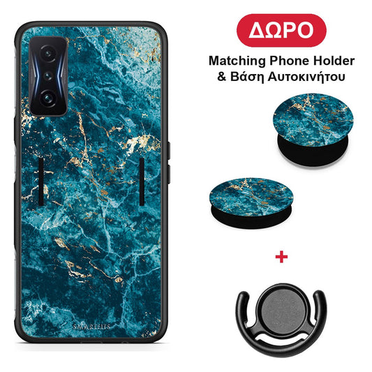 Marble Blue - Xiaomi Poco F4 GT θήκη + Δώρο Phone Holder & Βάση Αυτοκινήτου