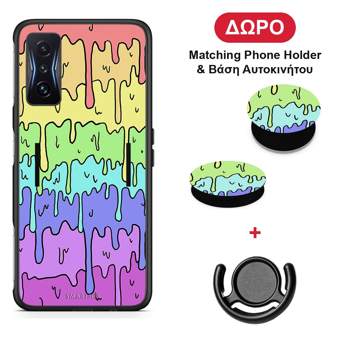 Melting Rainbow - Xiaomi Poco F4 GT θήκη + Δώρο Phone Holder & Βάση Αυτοκινήτου
