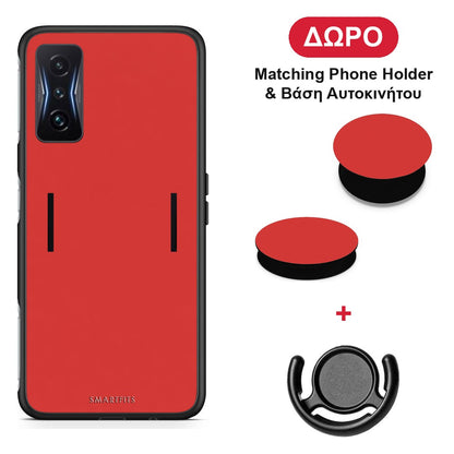 Poppy Red - Xiaomi Poco F4 GT θήκη + Δώρο Phone Holder & Βάση Αυτοκινήτου