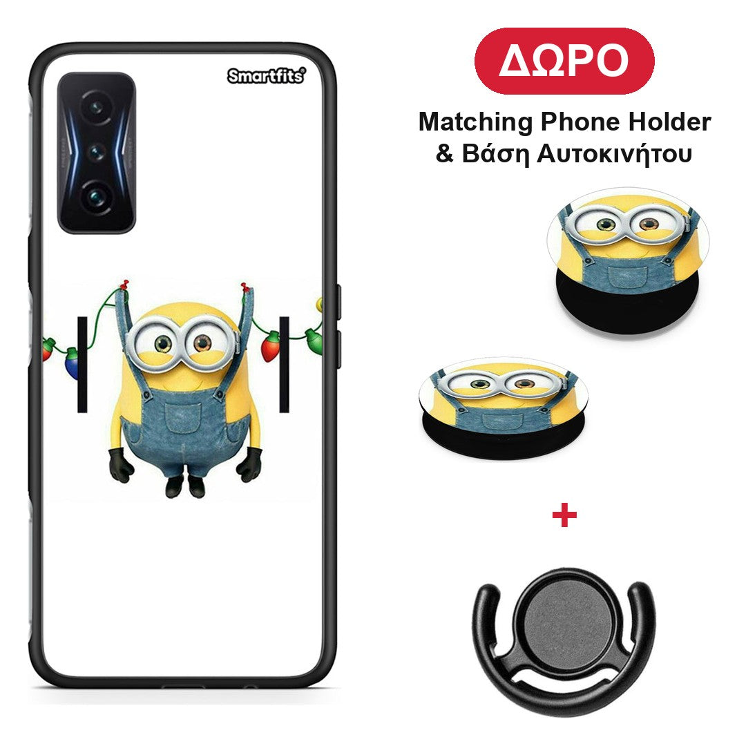 Xmas Minion Lights - Xiaomi Poco F4 GT θήκη + Δώρο Phone Holder & Βάση Αυτοκινήτου