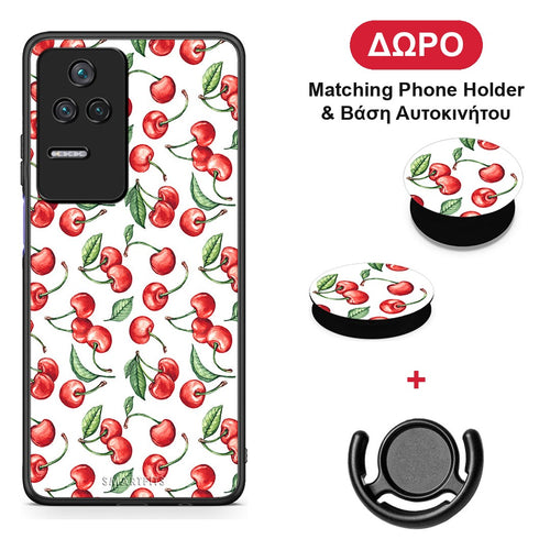 Cherry Summer - Xiaomi Poco F4 / Redmi K40S θήκη + Δώρο Phone Holder & Βάση Αυτοκινήτου
