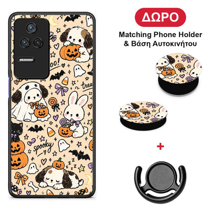 Halloween Puppies and Friends on Cream - Xiaomi Poco F4 / Redmi K40S θήκη + Δώρο Phone Holder & Βάση Αυτοκινήτου