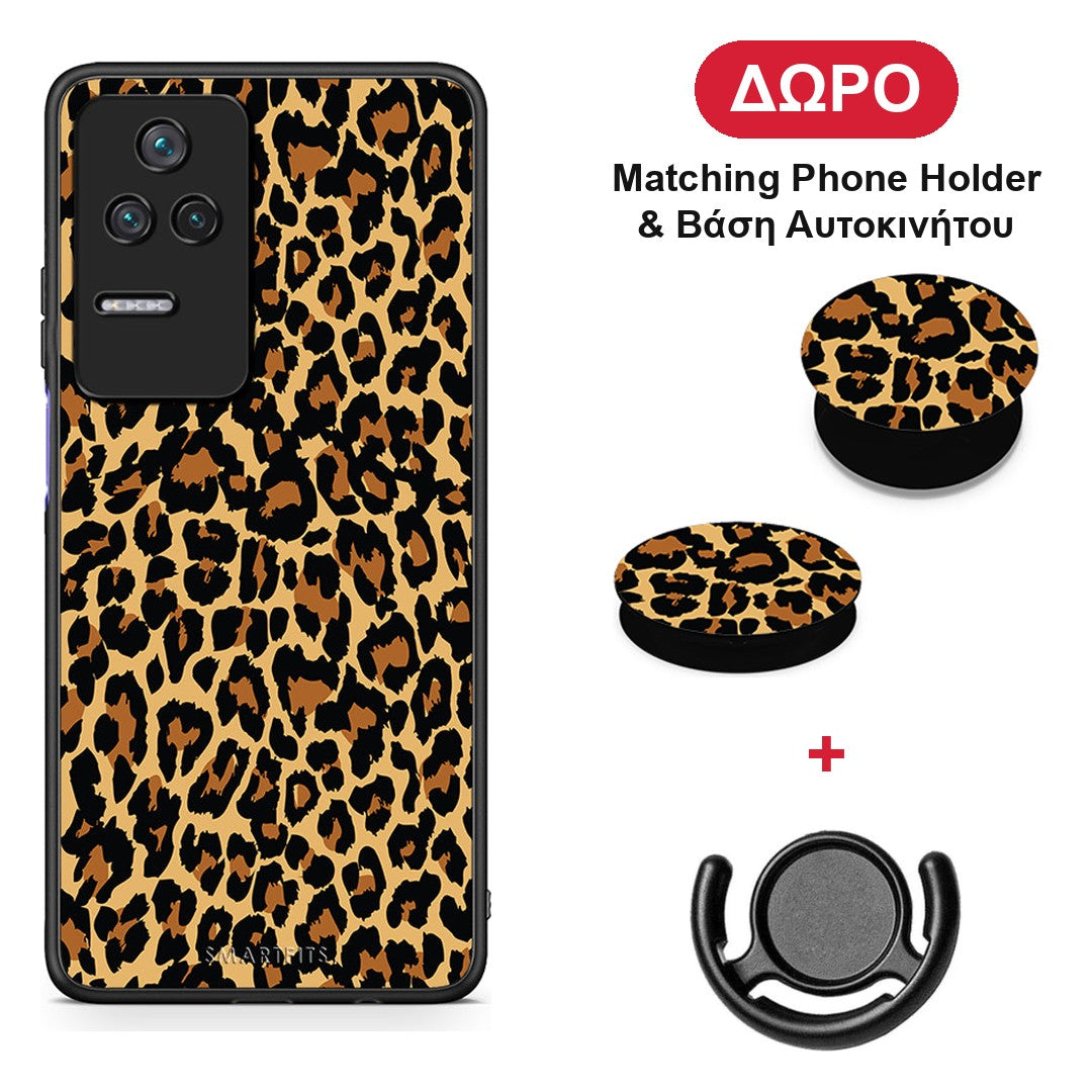 Animal Leopard - Xiaomi Poco F4 / Redmi K40S θήκη + Δώρο Phone Holder & Βάση Αυτοκινήτου