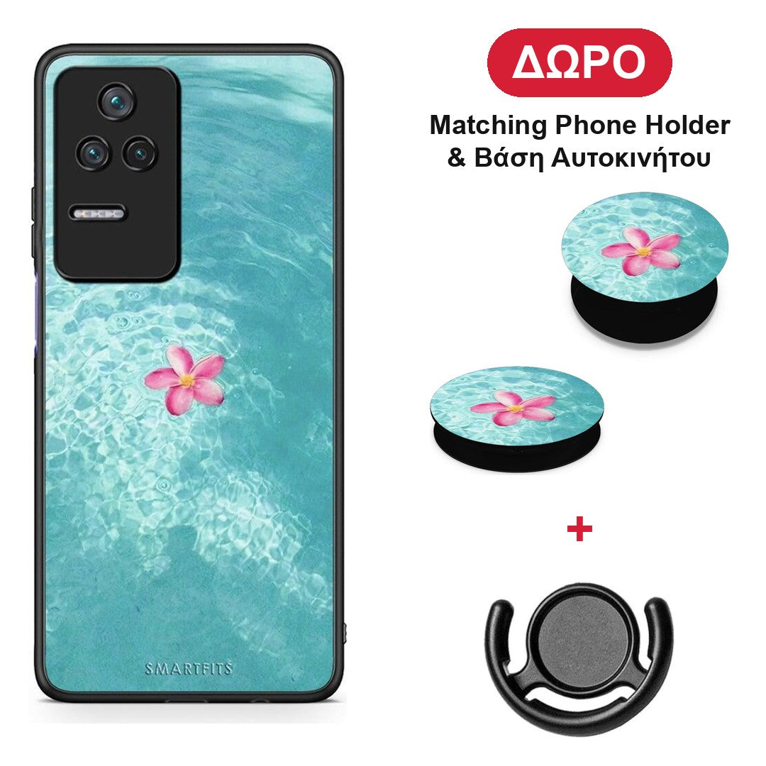 Water Flower - Xiaomi Poco F4 / Redmi K40S θήκη + Δώρο Phone Holder & Βάση Αυτοκινήτου