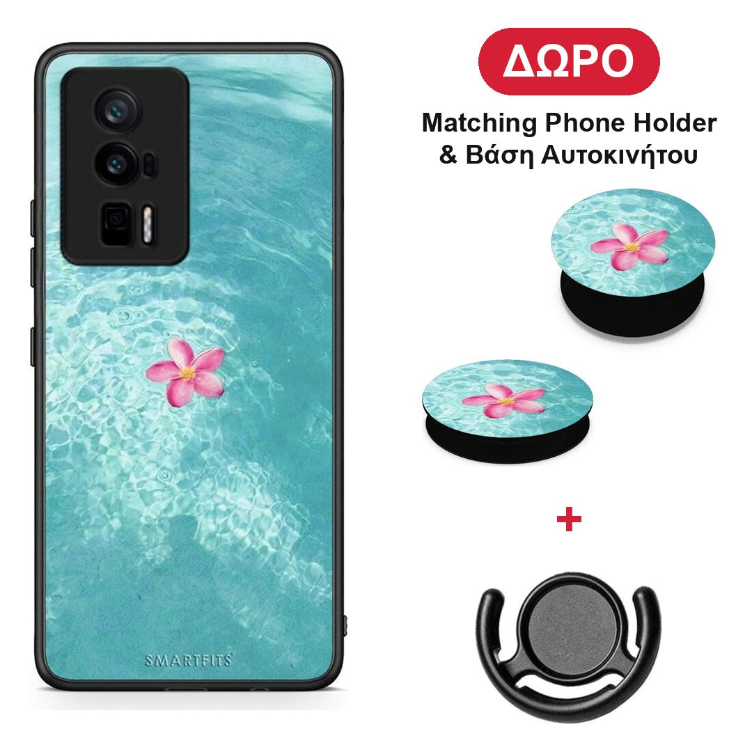 Water Flower - Xiaomi Poco F5 Pro / Redmi K60 Pro θήκη + Δώρο Phone Holder & Βάση Αυτοκινήτου