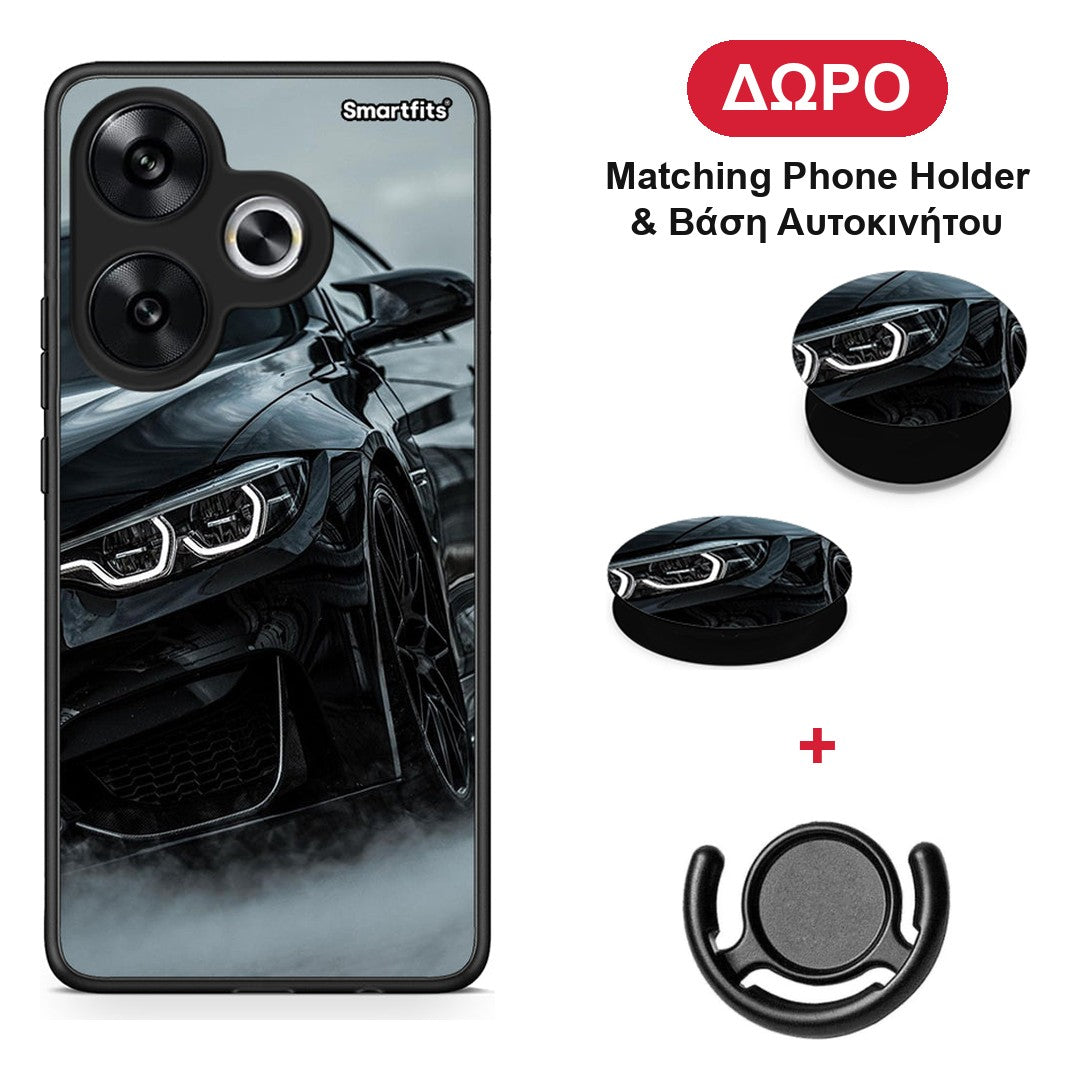 Black BMW - Xiaomi Poco F6 θήκη + Δώρο Phone Holder & Βάση Αυτοκινήτου