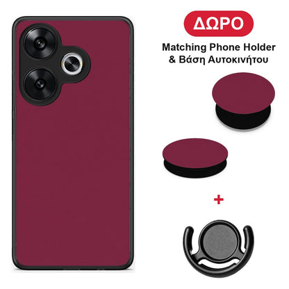 Burgundy - Xiaomi Poco F6 θήκη + Δώρο Phone Holder & Βάση Αυτοκινήτου