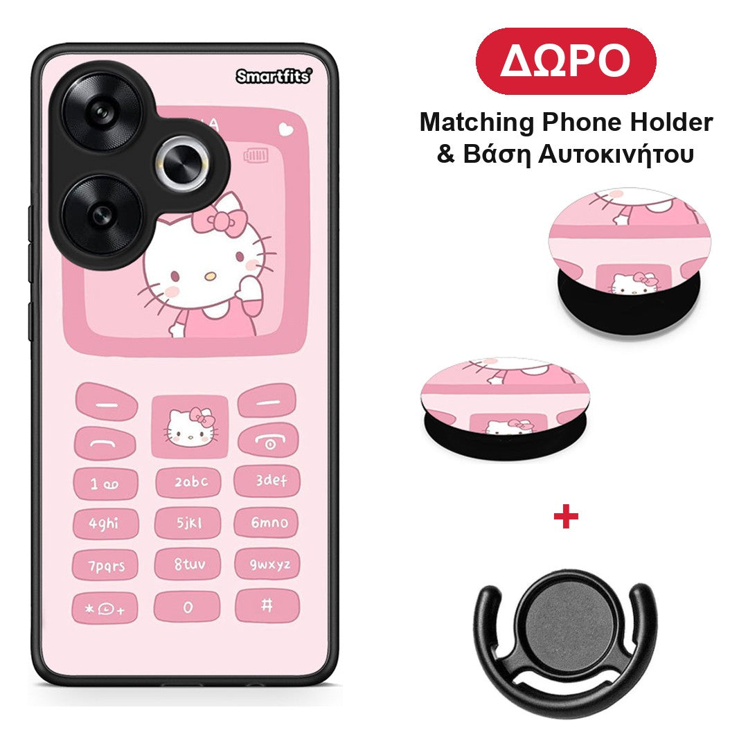 Hello Kitten - Xiaomi Poco F6 θήκη + Δώρο Phone Holder & Βάση Αυτοκινήτου