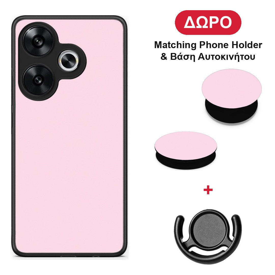 Pale Pink - Xiaomi Poco F6 θήκη + Δώρο Phone Holder & Βάση Αυτοκινήτου