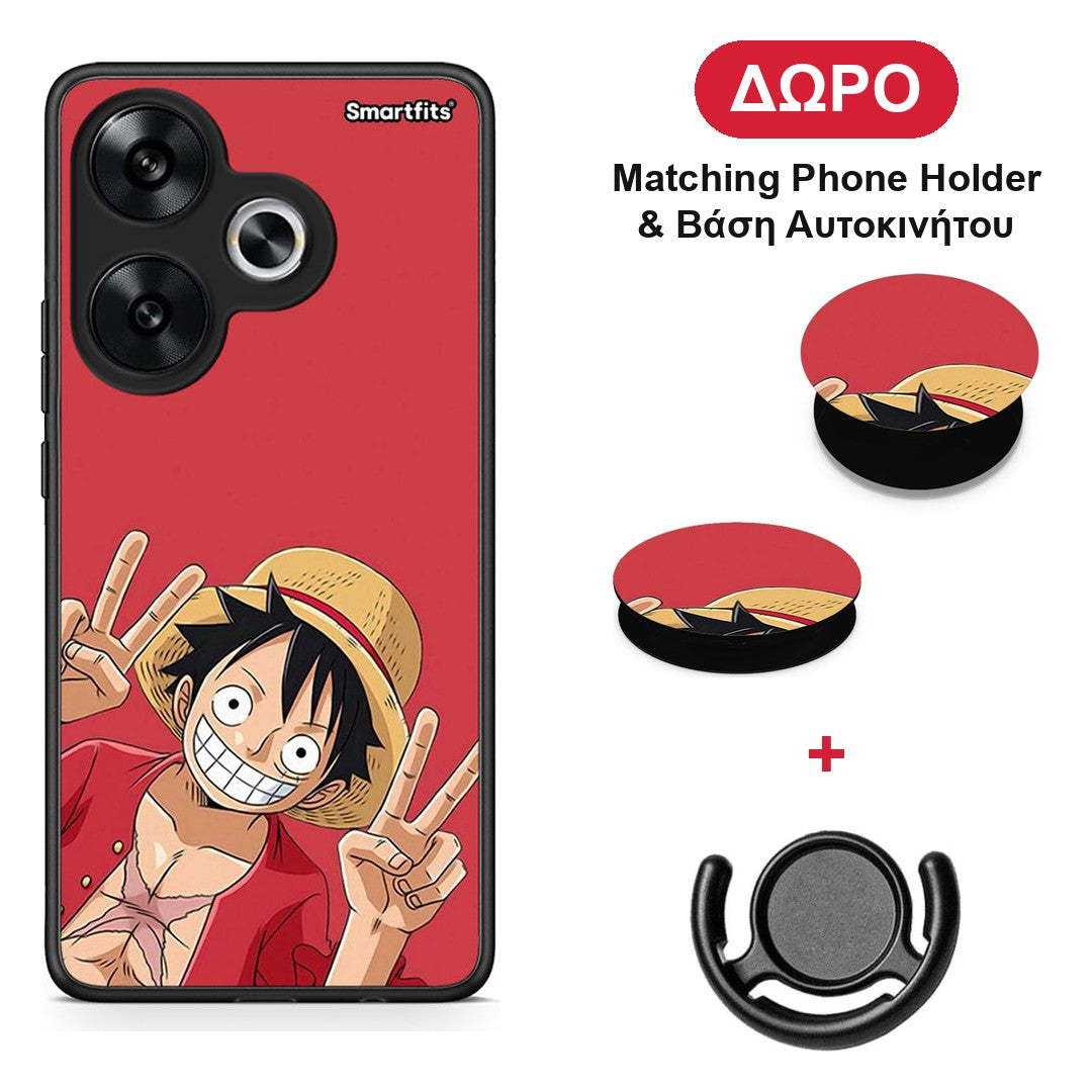 Pirate Luffy - Xiaomi Poco F6 θήκη + Δώρο Phone Holder & Βάση Αυτοκινήτου