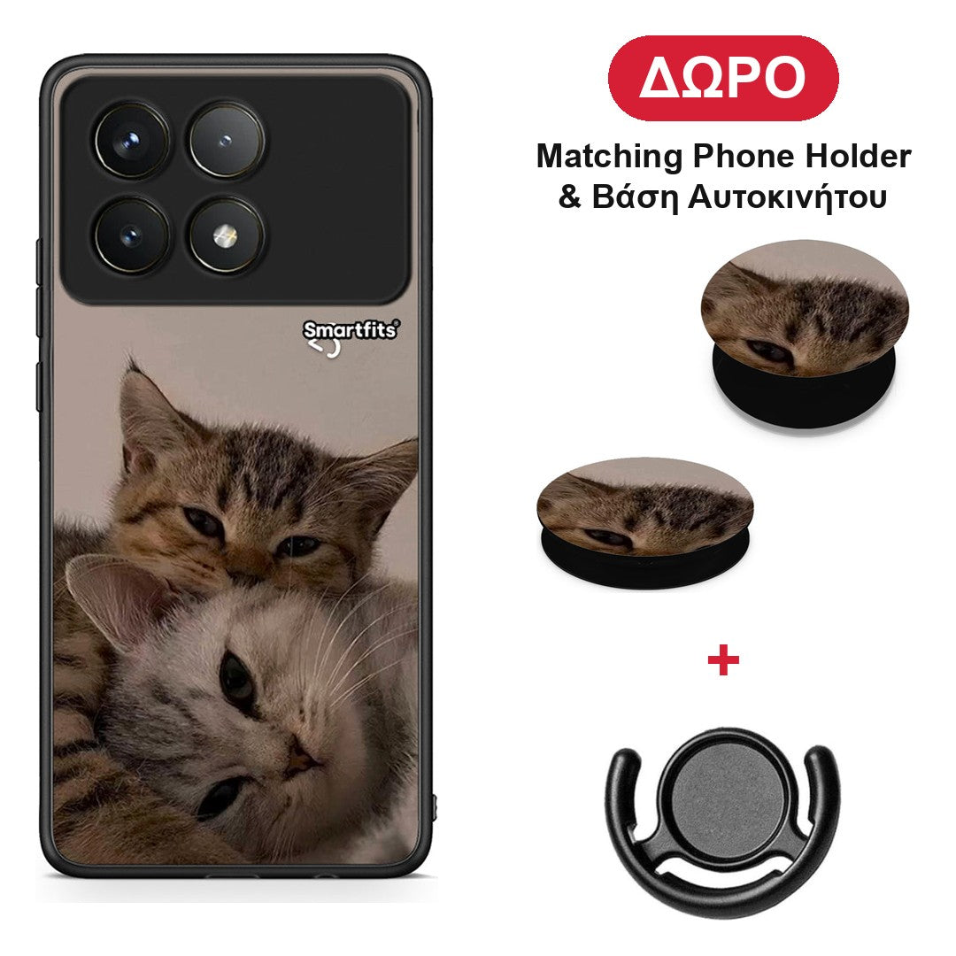 Cats In Love - Xiaomi Poco F6 Pro 5G θήκη + Δώρο Phone Holder & Βάση Αυτοκινήτου