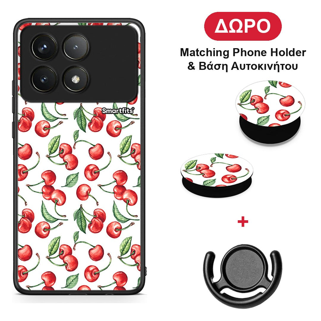 Cherry Summer - Xiaomi Poco F6 Pro 5G θήκη + Δώρο Phone Holder & Βάση Αυτοκινήτου