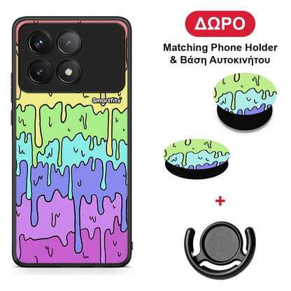 Melting Rainbow - Xiaomi Poco F6 Pro 5G θήκη + Δώρο Phone Holder & Βάση Αυτοκινήτου