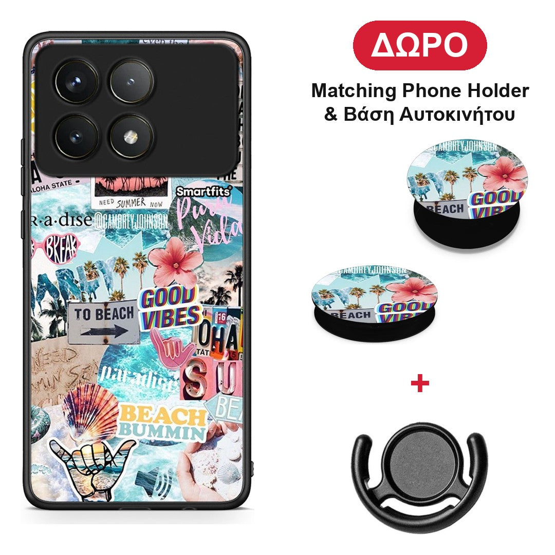 Summer Vibes - Xiaomi Poco F6 Pro 5G θήκη + Δώρο Phone Holder & Βάση Αυτοκινήτου