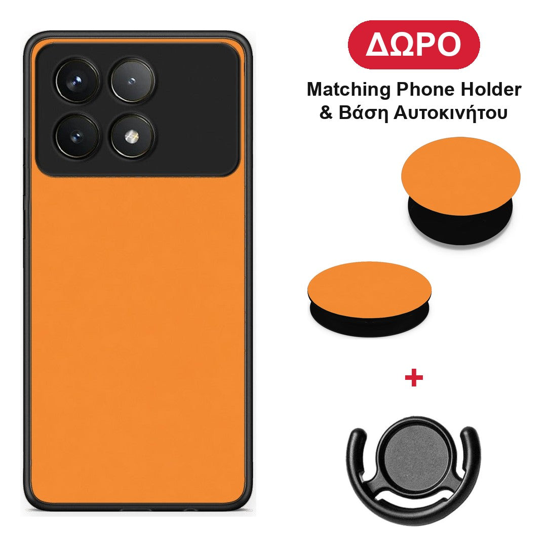 Tangerine Orange - Xiaomi Poco F6 Pro 5G θήκη + Δώρο Phone Holder & Βάση Αυτοκινήτου