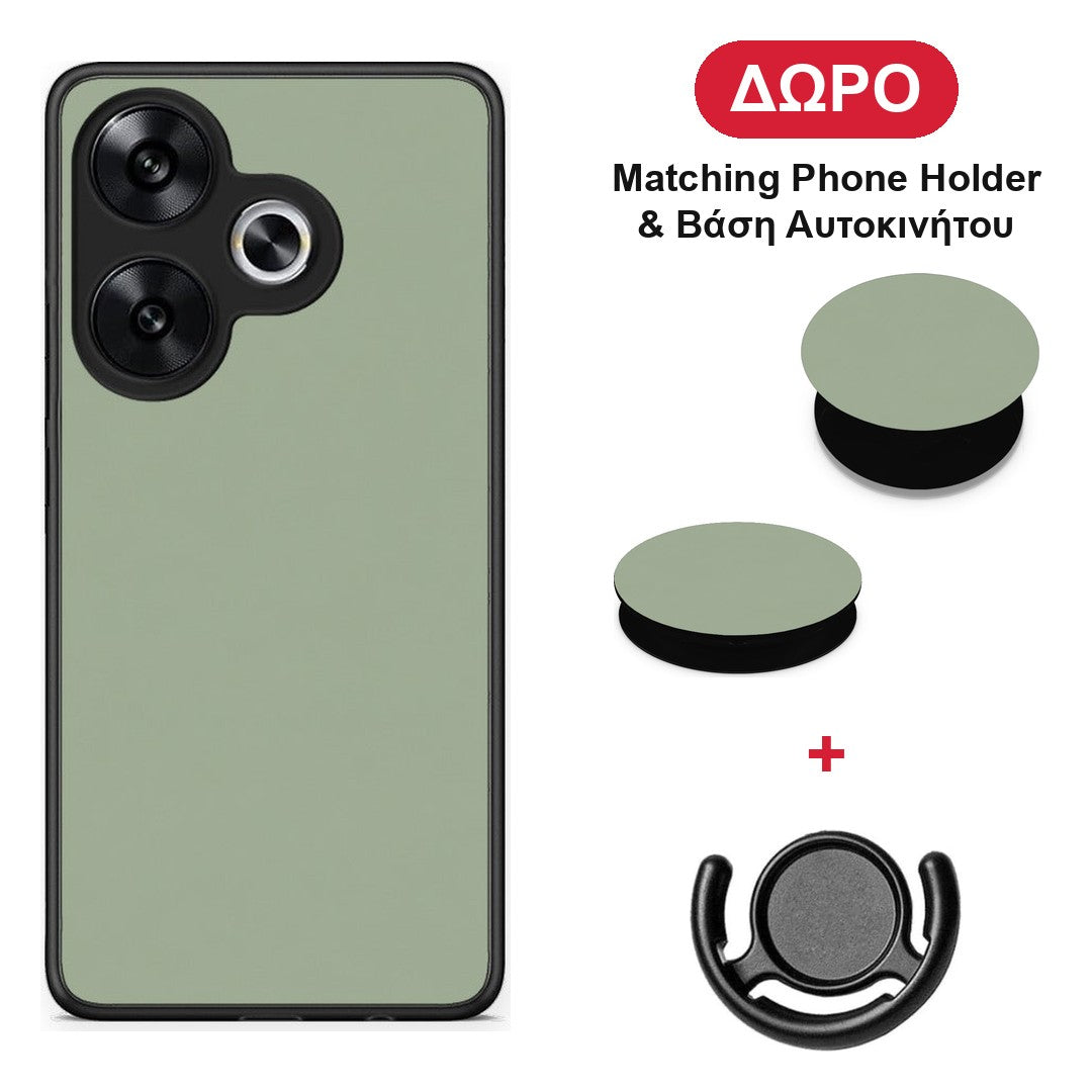 Sage Green - Xiaomi Poco F6 θήκη + Δώρο Phone Holder & Βάση Αυτοκινήτου