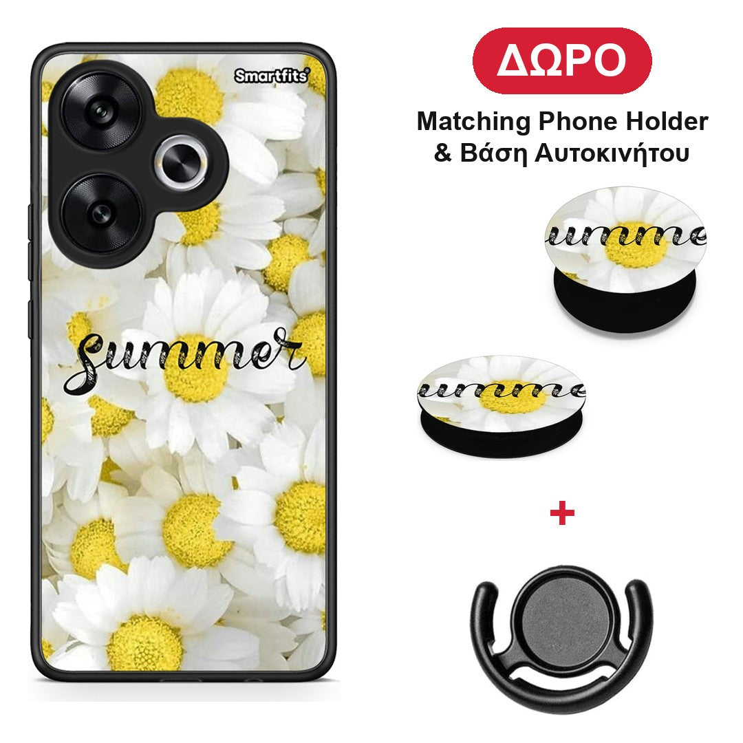 Summer Daisies - Xiaomi Poco F6 θήκη + Δώρο Phone Holder & Βάση Αυτοκινήτου