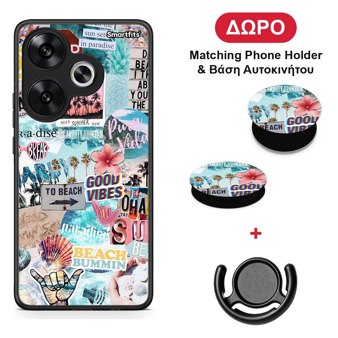 Summer Vibes - Xiaomi Poco F6 θήκη + Δώρο Phone Holder & Βάση Αυτοκινήτου