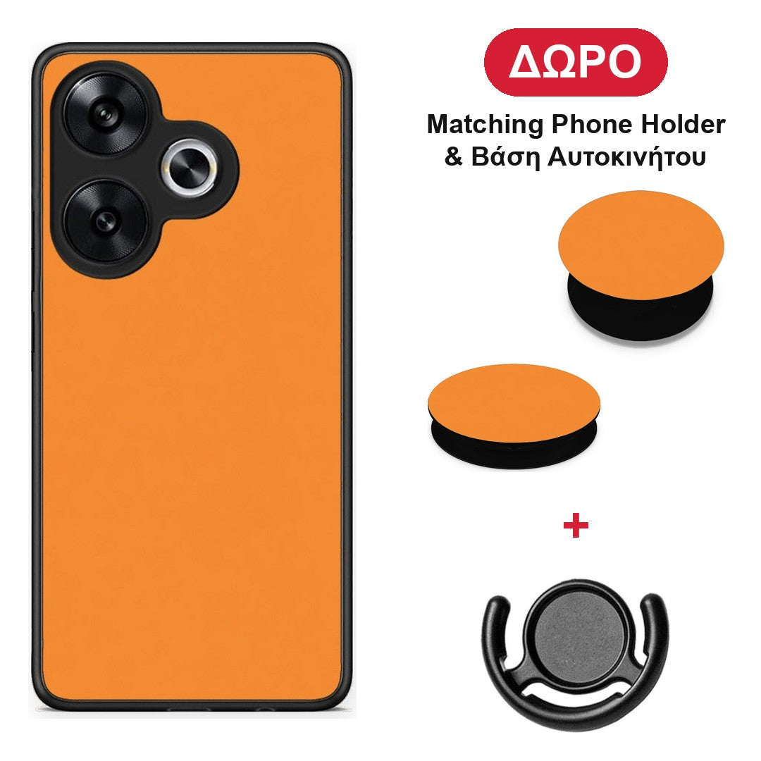 Tangerine Orange - Xiaomi Poco F6 θήκη + Δώρο Phone Holder & Βάση Αυτοκινήτου