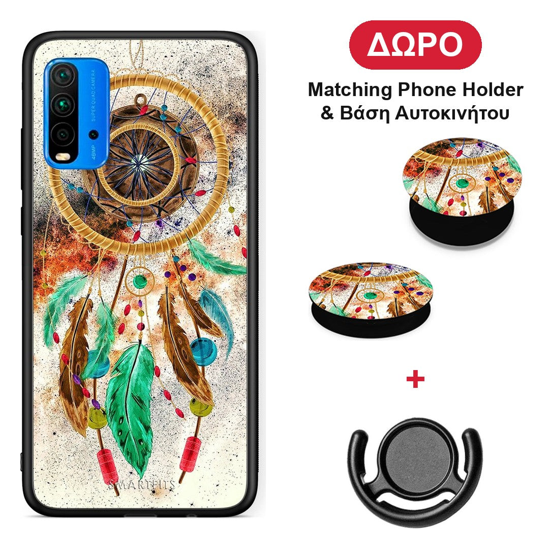Boho DreamCatcher - Xiaomi Poco M3 θήκη + Δώρο Phone Holder & Βάση Αυτοκινήτου