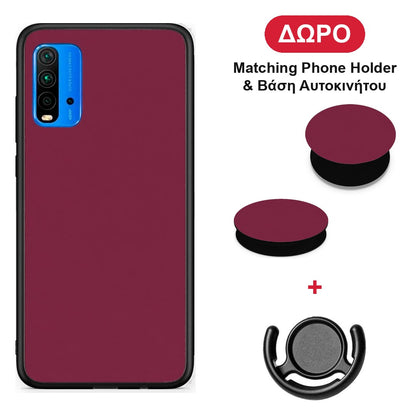 Burgundy - Xiaomi Poco M3 θήκη + Δώρο Phone Holder & Βάση Αυτοκινήτου