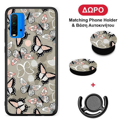Boho Butterflies - Xiaomi Poco M3 θήκη + Δώρο Phone Holder & Βάση Αυτοκινήτου