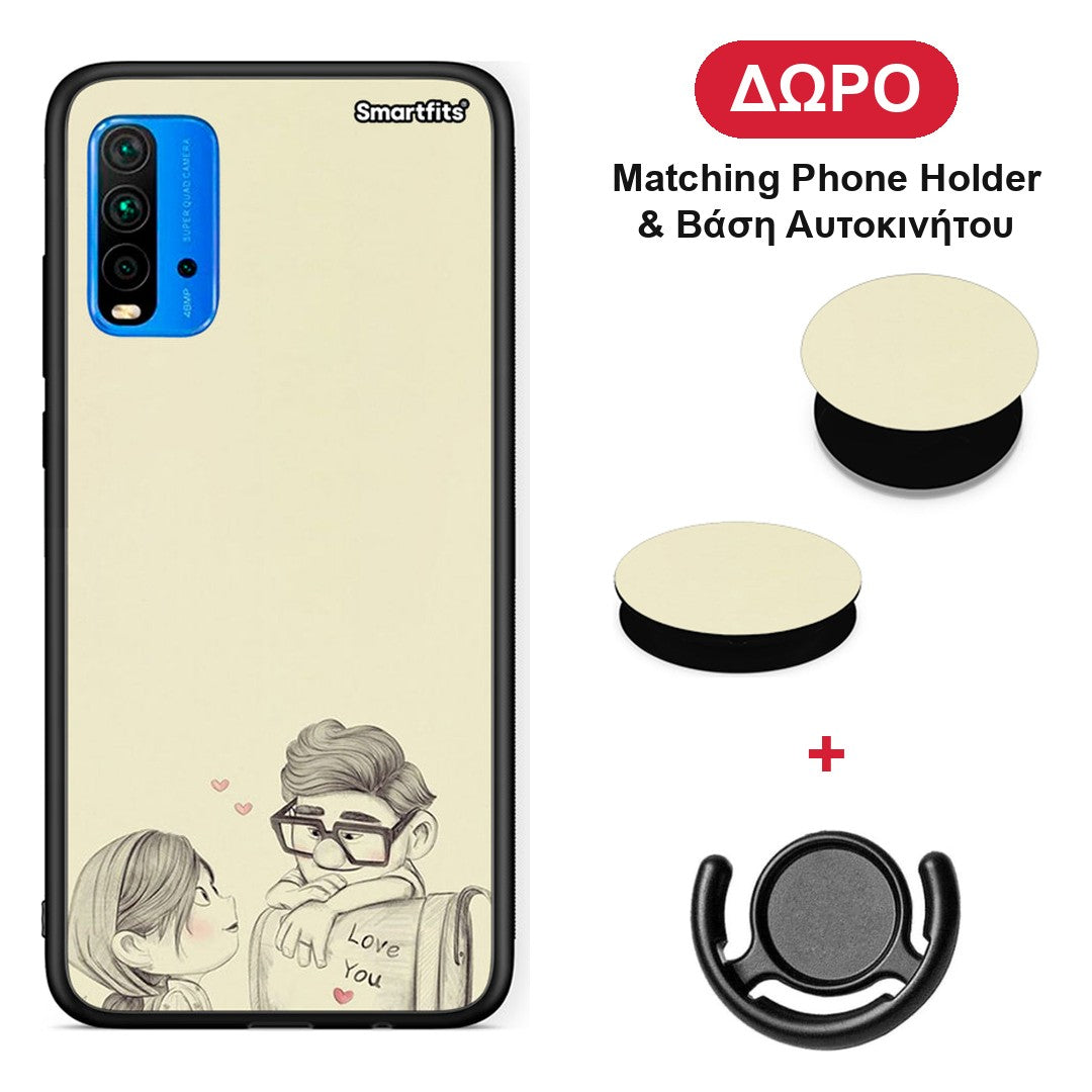 Carl And Ellie - Xiaomi Poco M3 θήκη + Δώρο Phone Holder & Βάση Αυτοκινήτου