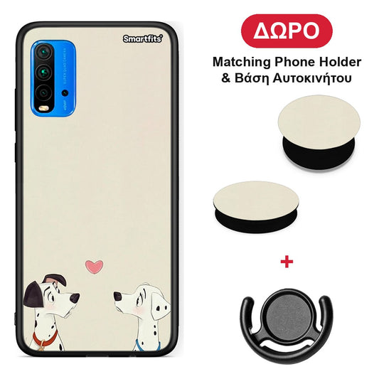 Dalmatians Love - Xiaomi Poco M3 θήκη + Δώρο Phone Holder & Βάση Αυτοκινήτου