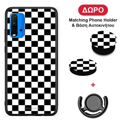 Geometric Squares - Xiaomi Poco M3 θήκη + Δώρο Phone Holder & Βάση Αυτοκινήτου